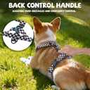 Roses&Poetry Dog Harness Small Sized Dog, 6 Point Adjustable Fit No Pull Harness with Handle for Control and Easy Walking, Reflective Pet Halter Harnesses（Blackwhite-S）