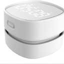 ODISTAR Counter Vacuum Cleaner,Mini Table dust Sweeper Energy with Digital Timer,Endurance up to 400 mins,360 Rotatable for Cleaning Rubber shavings,Crumbs Keyboard of Gifts for Kids(White)