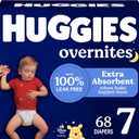 Huggies Size 7 Overnites Baby Diapers: Overnight Diapers, Size 7 (41+ lbs), 68 Ct (2 Packs of 34), Packaging May Vary
