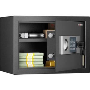 Safe for Home, 0.6 Cubic Feet Safety Box, Lock Box for Money, Jewelry, Documents and Guns, Digital Security Safe for Office, Hotel and Personal Use, 13.8"W x 9.8"D x 9.8"H