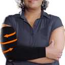 KEMFORD Compression Lymphedema Arm Sleeves for Women - 20-30 mmHg, 1 Pair, Black, S/M - Medical Arm Brace for Swelling, Edema, Circulation