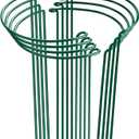 HiGift Peony Cages and Supports 24" H x 10" W, 8 Pack Tall Snake Plant Support Stake Half Round Metal Garden Stake for Indoor and Outdoor Plants, Flower Support Ring Border for Tomato,Hydrangea,Rose