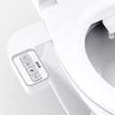 Bidet Attachment, 0.23" Ultra-Slim No Gap Design, Non-Electric Self-Cleaning Bidet with Dual Nozzles (Rear & Feminine Wash), Adjustable Pressure, Tool-Free Installation