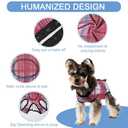 Dog Surgery Suit - Female & Male Dog Spay/Neuter Recovery Onesie - Small/Medium, Pink Plaid (Large)