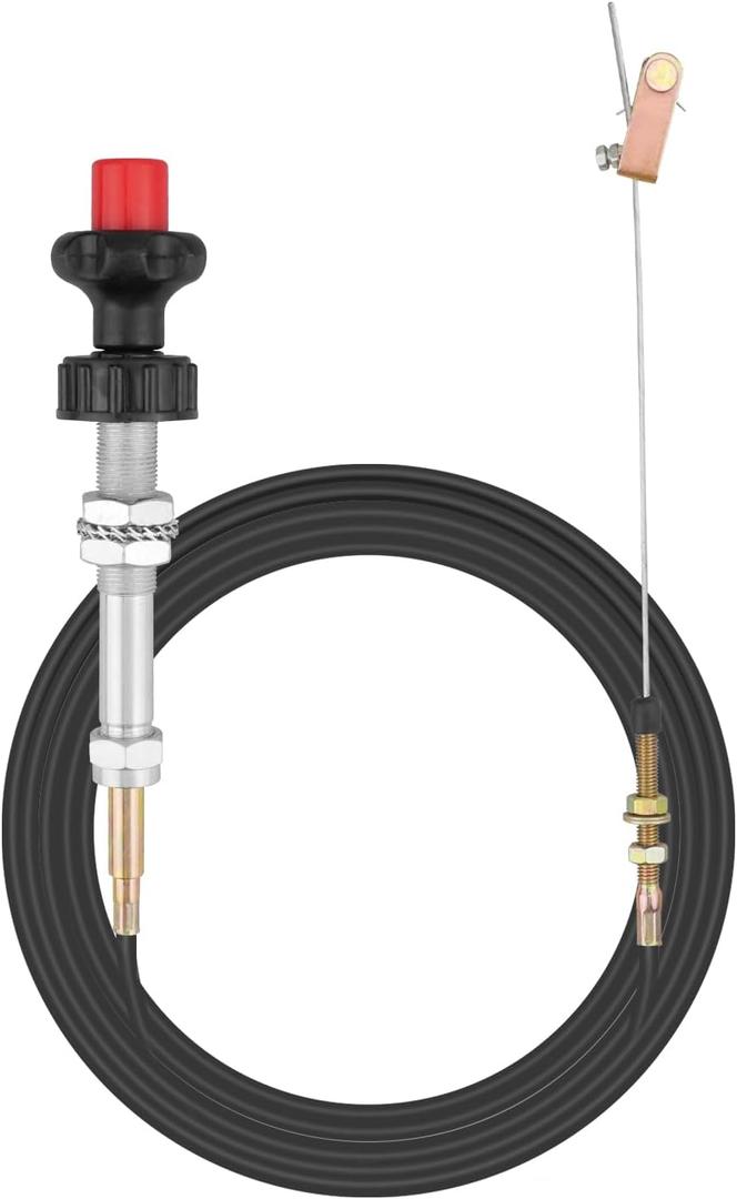 VCGTX10 10FT Heavy Duty Vernier Locking Throttle Cable Fit for Household, Industrial and Commercial PTO and Dump Applications, with Detachable Cable Head