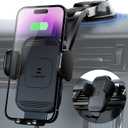 ZeeHoo Wireless Car Charger, 15w Fast Charging, Auto Clamping Car Phone Mount, Cell Phone Holder Charger, for iphone17 16 15 14 13 12 11 Pro Max Xs, Etc. (Black)