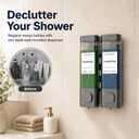 Shampoo and Conditioner Dispenser Wall-Mounted Shower Soap Dispenser, No-Drill Installation, Lockable, 900 ml Capacity,for Bathroom & Hotel or Airbnb (Gun Gray, 2-Pack)