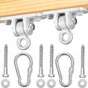 Jungle Gym Kingdom Swing Set Hangers - 2 Heavy Duty Brackets with Locking Snap Hooks for Porch, Patio, Playground - Indoor/Outdoor Hardware & Accessories