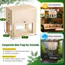 Qualirey 1 Pack Carpenter Bee Trap for Outside, 2 in 1 Catch & Release Wood Bee Traps Outdoor Hanging, Wood Boring High Capacity External Bees Vault, Defender Trap for Bees Catching