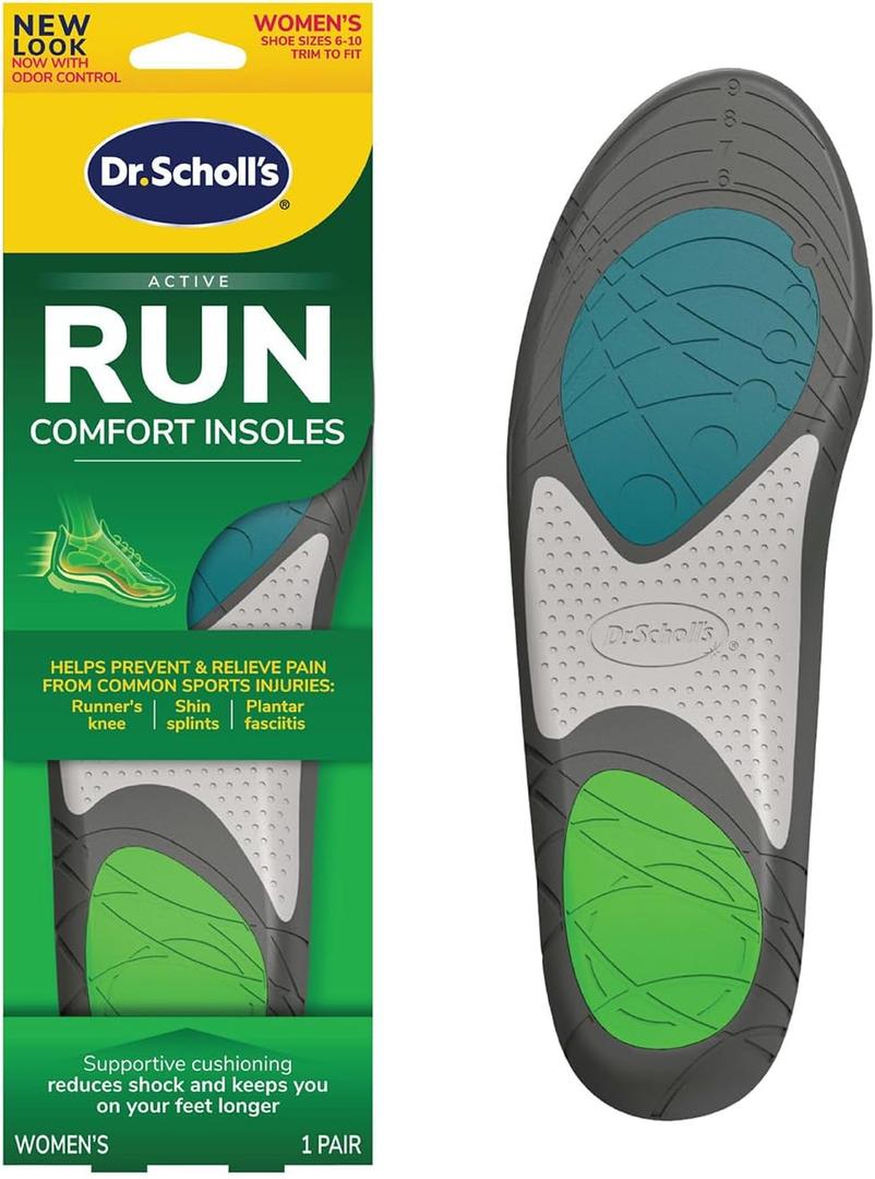 Dr. Scholl's Run Active Comfort Insoles,Trim to Fit Inserts (1 Pair (Pack of 1))