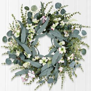 26IN Spring Wreath for Front Door,Large Eucalyptus Artificial Greenery Wreath Indoor Outdoor for Porch Window Wall Farmhouse Home Holiday Hanging Decor Spring Summer Fall Winter All Seasons (26 inch)