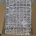 X-cosrack 3 Tier Foldable Closet Organizer, Clothes Shelves with 5 S Hooks, Wall Mount&Cabinet Wire Storage Basket Bins, for Clothing Sweaters Shoes Handbags Clutches Accessories-White Patent Design