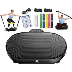 Vibration Plate Exercise Machine, Vibration Plate for Lymphatic Drainage Vibrating Plate with Loop Bands, Whole Body Vibration Plates for Weight Loss Enlarged Panel 99 Speeds 660 LBS Workout