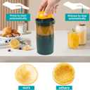 Citrus Juicer Electric auto on off by hand press Orange Juicer squeezer with Pulp Control Strainer Lemon Squeezer for lime grapefruit pomegranate with Powerful motor Portable (Dark Green)