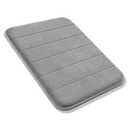  Toilet Bath Mat Set 2 Piece - Super Soft Absorbent Quick Dry Memory Foam Bathroom Rugs, Machine Washable Non Slip Floor Carpet (16x23, Gray)