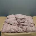 WRENSONGE King Size Comforter Set with Sheets - 7 Pieces Rusty Pink Tufted Bed in a Bag King Shabby Chic Bedding Sets with 1 Comforter, 2 Sheets, 2 Pillowcases & 2 Shams