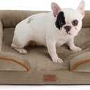 Bedsure Orthopedic Dog Bed Medium Size Dogs - Washable Medium Dog Cat Bed Waterproof, Comfort Pet Couch Sofa with Washable Removable Cover, Pets Bed with Nonskid Bottom, Hazel, 28"