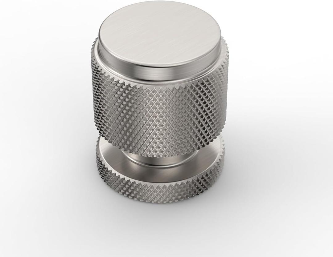 Asidrama 10 Pack Brushed Satin Nickel Kitchen Cabinet Knobs Knurled Dresser Knobs Drawer Knobs Cabinet Hardware Knobs for Dresser Drawers (10" Hole Center)