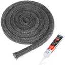 Stanbroil Wood Stove Gasket, 7/8" x 84" Graphite Impregnated Fiberglass Rope Seal and High-Temperature Cement Gasket Kit Replacement for Wood Stoves Door