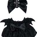 Clothes for 17cm Doll - Plum/Black Tiered Dress with Bow Headpiece, Royal Style Doll Party Outfit, Cosplay Essential (Black Dress)