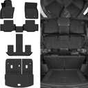 Naibeve Floor Mats for 2024 2025 2026 Mazda CX-90 7 Seats Bucket Seats - All Weather Custom Fit for Mazda CX-90 Floor Mats & Cargo Mat with Backrest Mats Waterproof Interior Accessories