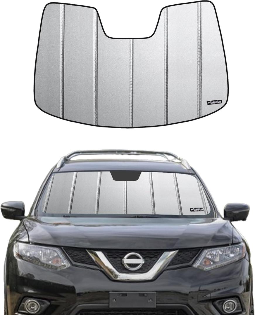 Windshield Sun Shade for Nissan Rogue 2014-2020 with Rearview Mirror Mounted Camera - Safeguard
