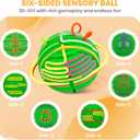Sensory Activity Ball,Sensory Activity Board 3D DIY Upgrade,Fidget Toy for Calming, Stress, Anxiety, ADHD & Autism,Kids 3+ & Adults,with 16 Strings (Green)