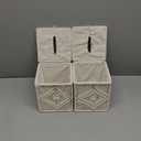 2 Pack Tissue Box Cover Macrame Square Open-Bottom Tissue Box Holder Boho Decor Tissue Organizer Bohemian Handmade Woven Tissue Cube Box for Bedroom Bathroom Dresser Living Room Office