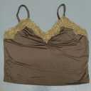 Women's Lace Panel Ruched Cami Top, S