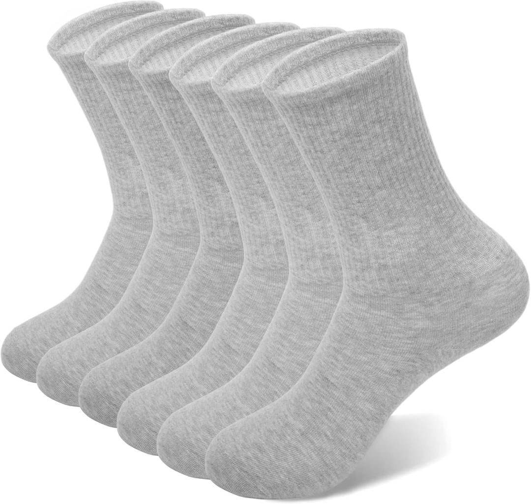 Crew Socks for Women & Man Casual Breathable LightWeight Athletic Calf Socks for running Size 5-13 (Small-Medium)