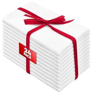 24Pcs Cloth Napkins 20x20 Inches Navy Napkins Cloth Washable with Hemmed Edges for Restaurants, Lunch, Weddings, Decoration, Banquets, Party, Event - Reusable Bulk Linen Dinner Table Napkin