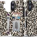 LETO for iPhone 16 Plus Wallet Case - Flip Folio Leather Kickstand - Fashionable Flower Designs - Credit Card Holder - Protective Phone Cover for Women and Girls - 6.7" 