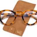 EASY READ Blue Light Blocking Glasses for Women,Retro Round Anti Eyestrain Computer Eyeglasses for Women with Spring Hinge