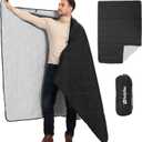 Ultralight Puffy Blanket, Outdoor Camping Blanket, Water-Resistant and Packable, Great for Camping, Stadium, Traveling, Backpacking, Picnic and Beach. 79"x55". Black.