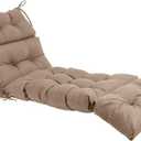 QILLOWAY Indoor/Outdoor Chaise Lounge Cushion,Spring/Summer Seasonal All Weather Replacement Cushions. (Beige/Sand/Camel)