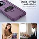 SURITCH for Google Pixel 10 Pro Fold Case with 360 Rotatable Hand Strap Phone Grip Holder & Invisible Kickstand & Screen Protector, Protective Cover for Pixel 10 Pro Fold -Dark Purple