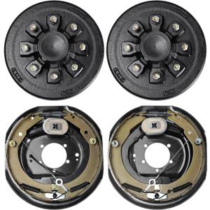 VEVOR Trailer Hub Drum Kits 8 on 6.5" B.C. with 12" x 2" Electric Brakes, Self-Adjusting Trailer Brake Assembly for 7000 lbs Axle, 5-Hole Mounting, Backing Plates for Brake System Part Replacement