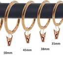 Curtain Ring with Clips,Iron Drapery Clips Hooks,TTZEZE Rustproof Curtain Clip Rings Hooks,30PCS Curtain Hooks for Curtain Rod Dia.55mm/2.17'' THK 4mm/0.16'', Rose Gold
