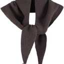 GERINLY Solid Color Triangle Scarf with Pom Poms, Knit Bandana Head Scarfs, Small Blanket Shawl for Travel