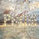 MEHOFOND 4 Pcs Glitter Silver LED Prom Graduation Prom Light Up Decorations, Silver 2025 Graduation Prom Sign, Led Prom Letters Lights, School Ball Graduation Prom Wall Table Party Decor