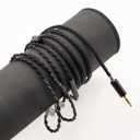 Yongse 2PIN/MMCX/TFZ/QDC IEM Headphone Replacement Cable, 6N OCC 4ft Upgraded Stereo 3.5/4.4mm Balanced Jack, Silver Plated 8 Strand Earphone Earbuds Audio Extension Cord - QDC 3.5mm with Mic