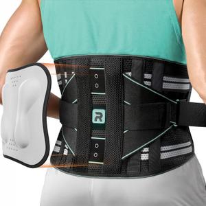 Rakiie Back Brace for Lower Back for Women Men, Elastic Back Support Belt with 8 Stays for Lifting at Work, Breathable Soft Lumbar Support, Blue Medium