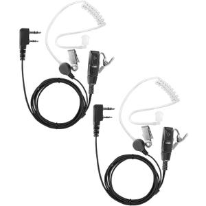 2-Pack K-Type Connector Detachable Air Tube Earpiece Headset for Global-ptt G0 G5 and Compatible with Rapid Radios Kenwood Radios Two Way Walkie Talkies (K-Type)