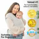 KeaBabies Baby Wrap Carrier - All in 1 Original Baby Carrier Newborn to Toddler Sling, Easy to Wear, Hands Free Bonding, Lightweight, Breathable Infant Wraps (Rhino Gray)