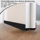 Lineshading 2 Sets Door Sweep Plastic PVC 1 3/4" x 36" Slide on Bottom Exterior Door Seal Strip for Weather Stripping Draft Stopper (Black)