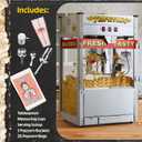 Top Star Popcorn Machine - 12oz Stainless-Steel Kettle, Reject Kernel Tray, Warming Light, and Accessories by Great Northern Popcorn (Red and Yellow)