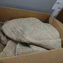 GRUHUM Jute Cotton Area Rug 6'x9' ft Rectangle Hand Woven Natural Farmhouse Rug for Living Room, Bedroom Kitchen - Rustic Vintage Bohemian Eco-Friendly Home Dcor 6x9 ft Natural Boho Rugs