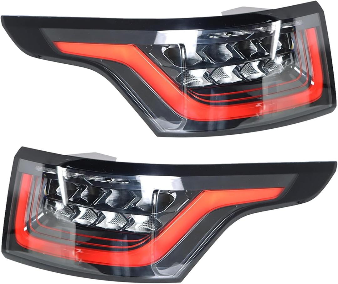 DuYouG- Tail Lights For 2018 2019 2020 2021 Land Rover Range Rover Sport LED Rear Brake Lamps Rear Lights Assembly Black Housing Red Clear Lens Left Driver Side & Right Passenger Side 12V
