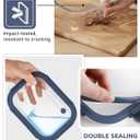 2-Pack Glass Food Storage Containers with Tempered Lids (21.3oz/2.7cup) - Airtight Snap Lock, Microwave & Oven Safe (-4~ 950F), Freezer to Baking Dish, BPA-Free, Gift Box (Blue)