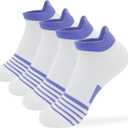 Womens Ankle Socks 4 Pairs Running Athletic Cushioned Sole Socks With Tab Anti-Blister (7-10)